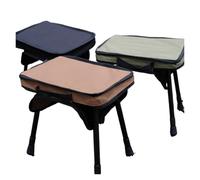 Chaise tactique de Camping en plein air, tabouret pliant léger, tabouret de poney Portable en aluminium for pêche avec sac de rangement(Black)