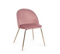 Chaise Tanya en velours rose