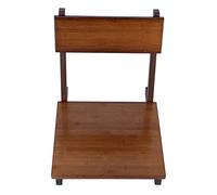 Chaise Tatami en Bambou Poli, Dossier Ergonomique Inclinable pour la Relaxation dans Une Pièce Japonaise, 50x43x40cm (1)