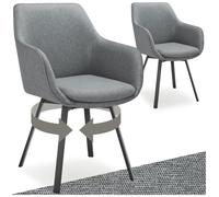 tectake® Lot de 2 Chaise pivotante de Salle à Manger Moderne Fauteuil salon Chaise Ergonomique Rembourrée Confortable Chaise Design Meuble salon pour Salle à manger, salon, coiffeuse, chambre, cuisine