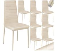 CHAISE - TECTAKE - Lot de 8 chaises avec strass THOMAS Rembourré avec revêtement en cuir synthétique - Beige