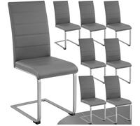 Tectake Lot de 8 chaises BETTINA - gris