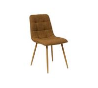 Chaise tissu Sirac cannelle pieds métal effet bois