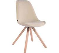 Chaise Toulouse en velours / Piétement carré , Crème/Nature G