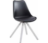 Chaise Toulouse similicuir piétement carrée , Noir /Blanc G