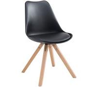 Chaise Toulouse similicuir piétement carrée , Noir /Nature G