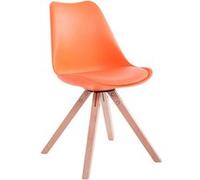 Chaise Toulouse similicuir piétement carrée , Orange/Nature G