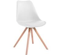 Chaise Toulouse similicuir piétement rond , Blanc /Nature G