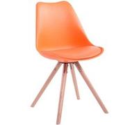 Chaise Toulouse similicuir piétement rond , Orange/Nature G