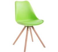 Chaise Toulouse similicuir piétement rond , Vert/Nature G