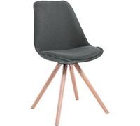 CLP Trading – Chaise Toulouse scandinave tissu gris foncé, assise rembourrée, pieds bois Natura