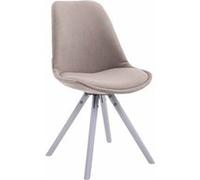 Chaise Toulouse tissu pieds ronds , Taupe/Blanc G