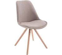 Chaise Toulouse tissu pieds ronds , Taupe/Nature G