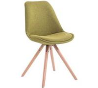 CLP Chaise Toulouse – tissu, pieds en bois ronds, assise et dossier rembourrés – Vert (cadre Natura)