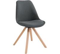 Chaise Toulouse tissu piétement en forme carrée , Gris foncé/Nature G