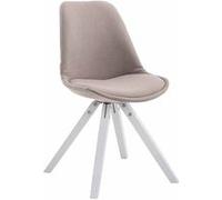 Chaise Toulouse tissu piétement en forme carrée , Taupe/Blanc G