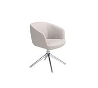 Ángel Cerdá - Chaise pivotante en Tissu Gris Clair - Chaise de Salle à Manger avec accoudoirs et Pieds en Acier chromé - Moderne, Durable et Fonctionnelle - 67 x 59 x 80 cm