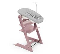 Chaise Tripp Trapp Stokke (Heather Mauve) avec Newborn Set (Grey) - Utilisez dès la naissance et jusqu’à 9 kg - Confortable, sûr et simple à utilizer