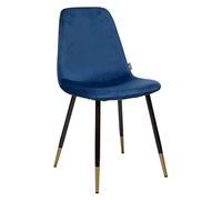 Chaise Tyka Bleue en Velours - Atmosphera créateur d'intérieur