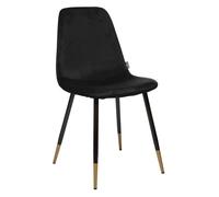 Chaise ""Tyka"" velours noir - Atmosphera Créateur d'intérieur