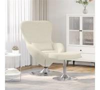 vidaXL Chaise œuf avec pouf – Lounge moderne, velours crème, pivotante