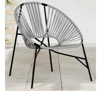 Chaise œuf de jardin noir et blanc résine tressée chaise oeuf vidaXL