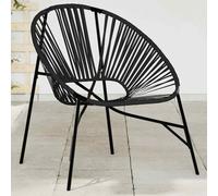 Chaise œuf de jardin noir et blanc résine tressée chaise oeuf vidaXL
