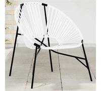 Chaise ouf de jardin noir et blanc résine tressée