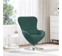 Chaise Œuf en Velours Vert Foncé vidaXL Vert