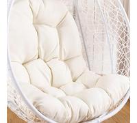 Chaise œuf suspendue avec coussin amovible lavable et siège épais pour intérieur/extérieur, design élégant gris et blanc, taille universelle, parfaite pour la détente et la décoration de la maison
