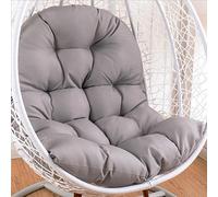 Chaise œuf suspendue avec coussin amovible lavable siège épais pour intérieur/extérieur (gris) élégante et confortable en forme d'œuf - Taille unique