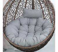 Chaise œuf suspendue grise avec support, chaise balançoire douce et épaisse avec coussins et oreiller pour la relaxation intérieur/extérieur, 105 x 90 cm, design confortable et élégant