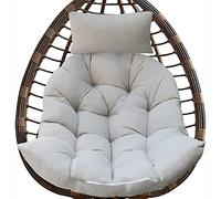 Chaise œuf suspendue pour terrasse extérieure avec support, hamac en rotin pour intérieur/extérieur, chaise confortable pour chambre à coucher, balcon, jardin (taille : 120 x 105 cm, couleur : gris)