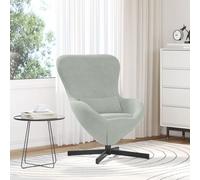 vidaXL Fauteuil œuf Velours 63 x 73 x 90 cm – Pivotant, siège confortable, gris clair