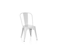 hjh OFFICE 645037 Chaise bistrot VANTAGGIO Brush Métal Blanc Mat, Style Industriel, empilable