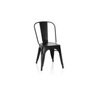 hjh OFFICE 645038 Chaise bistrot VANTAGGIO Brush Métal Noir Mat, Style Industriel, empilable