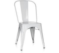 hjh OFFICE 645022 Chaise bistrot VANTAGGIO Comfort Métal Blanc, Style Industriel, empilable