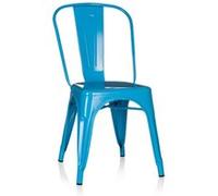 hjh OFFICE 645024 Chaise bistrot VANTAGGIO Comfort Métal Bleu Clair, Style Industriel, empilable
