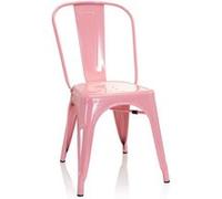 hjh OFFICE 645051 Chaise bistrot VANTAGGIO Comfort Métal Rose, Style Industriel, empilable