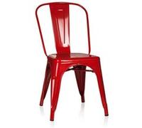 hjh OFFICE 645021 Chaise bistrot VANTAGGIO Comfort Métal Rouge, Style Industriel, empilable