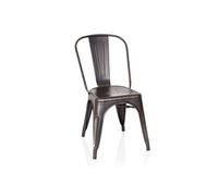 hjh OFFICE 645036 Chaise bistrot VANTAGGIO Comfort Métal Noir/Or, Style Industriel, empilable