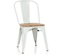 Chaise VANTAGGIO COMFORT W Métal blanc / Assise bois clair hjh OFFICE Blanc G