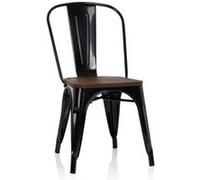 Chaise VANTAGGIO COMFORT W Métal noir / Assise bois foncé hjh OFFICE Noir G