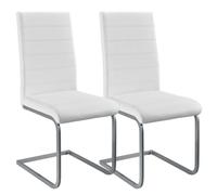 Chaise Vegas à piétement luge en similicuir Blanc