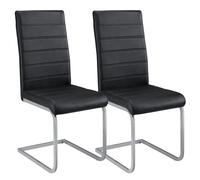 Chaise Vegas à piétement luge en similicuir Noir