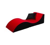 My Velinda Chaise longue 3 en 1 VELINDA – Contemporain Design Enfant Jardin Extérieur Rouge-Noir