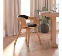 Vidaxl Chaise À Manger Noir Bois Courbé Et Similicuir Multicolore