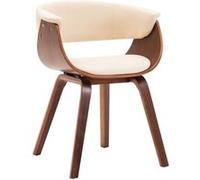 Chaise Vidaxl en bois pliable interieur H. 72 cm beige Crème G