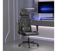 vidaXL Chaise de jeu en similicuir Noir et camouflage