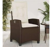 Chaise vidaxl en resine tressee empilable non pliable exterieur H. 93 cm marron marron G